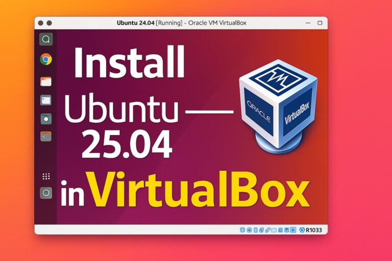 Logos for Ubuntu 25.04 and VirtualBox,