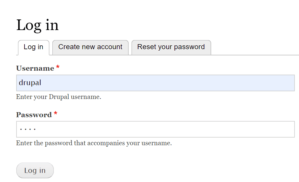 Drupal Login Page