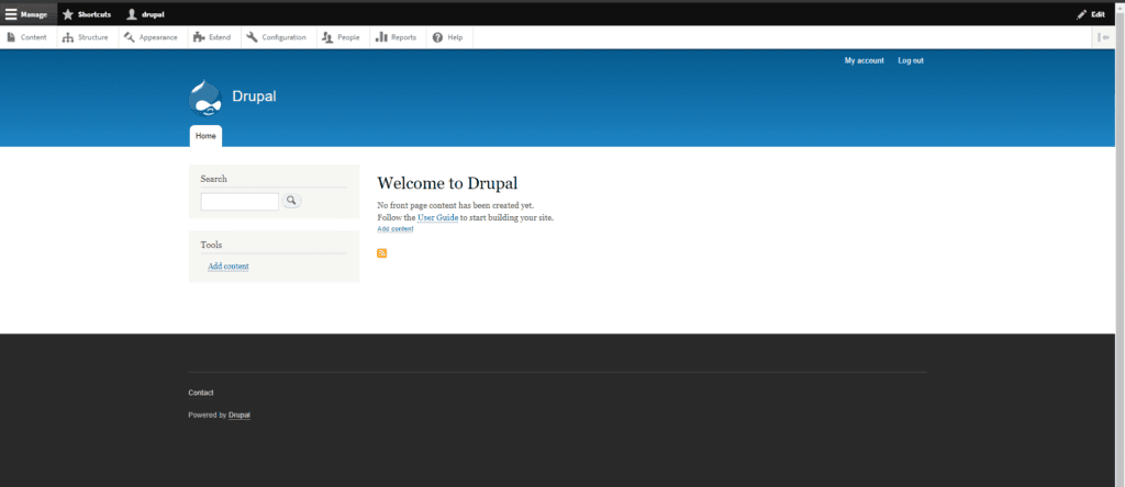 Drupal Admin Panel