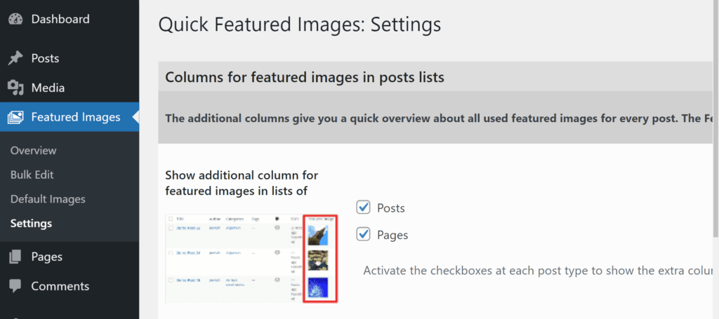quick-featured-image-plugin-columns-setting