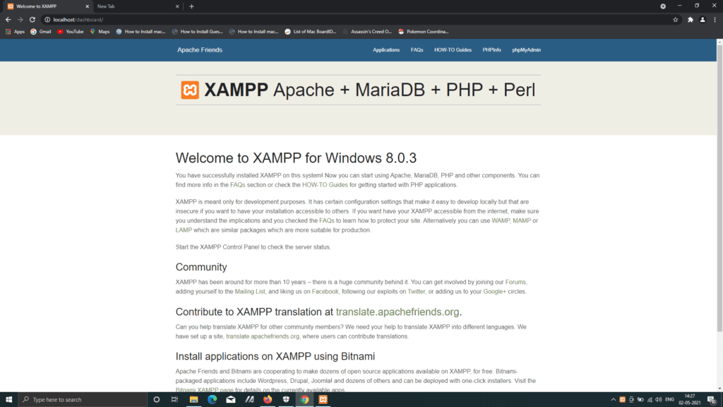 Xampp Server Home Page